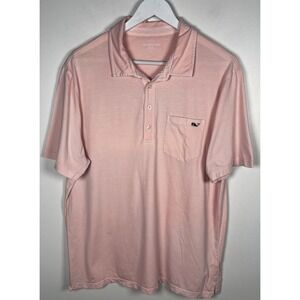Vineyard Vines Polo Shirt Mens Large Pink Golf Short Sleeve Golfing Golfer